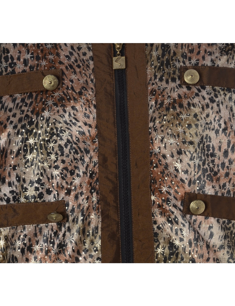 Beyond Retro Label Label Kay Bomber Patterned Jacket