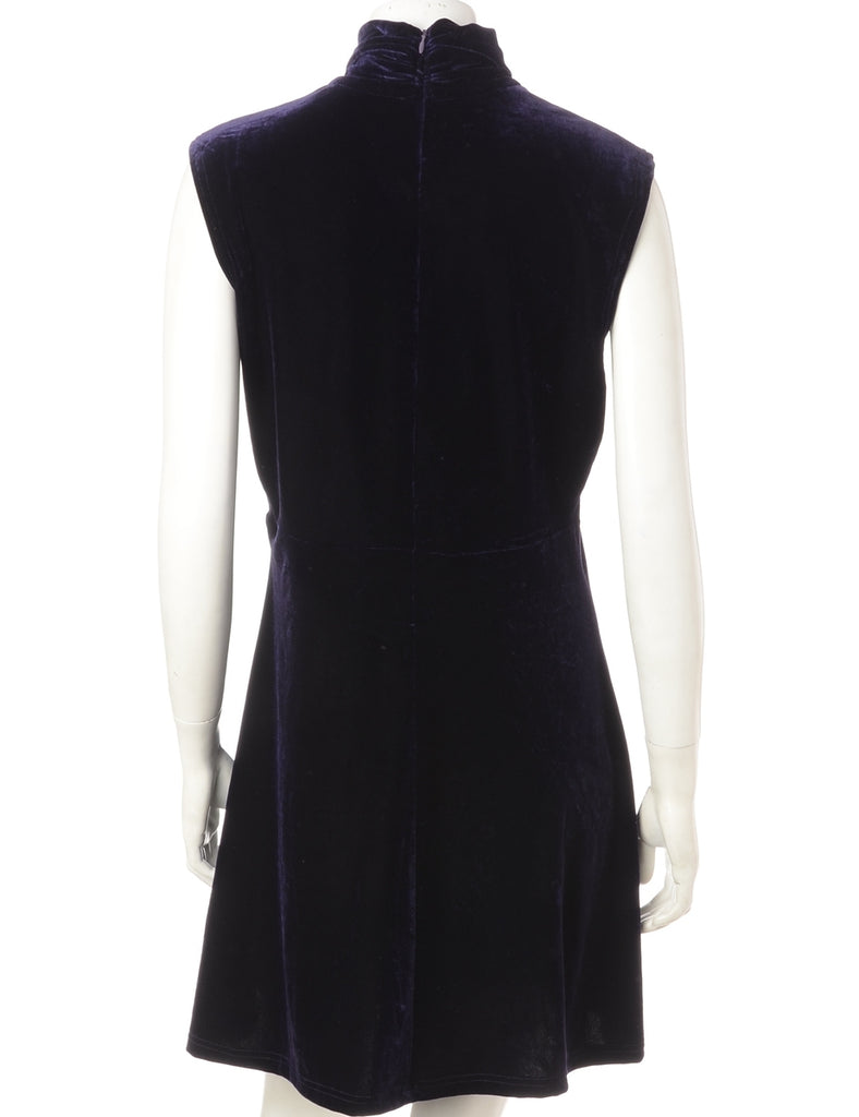 Beyond Retro Label Label Lace Up Velvet Mini Dress