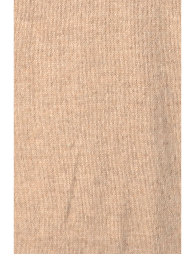 Beyond Retro Label Label Light Brown Lace Up Jumper