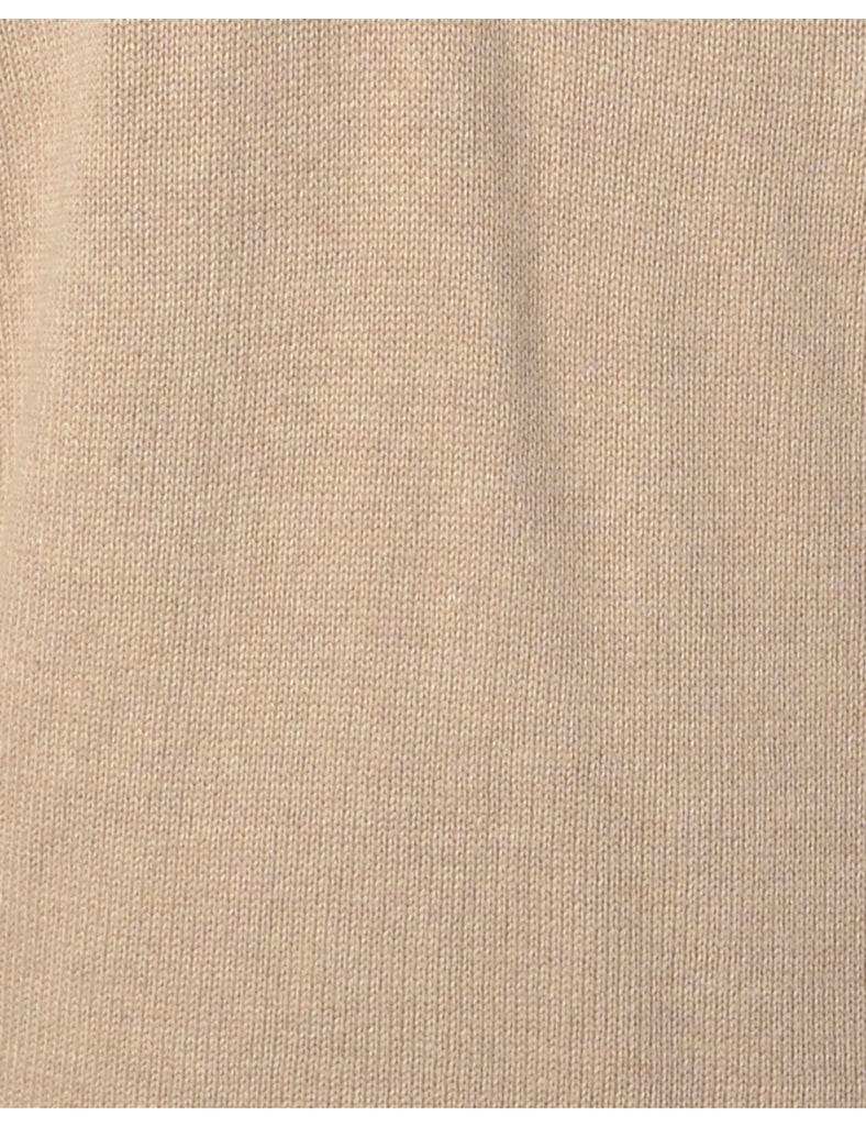 Beyond Retro Label Label Light Brown Lace Up Jumper