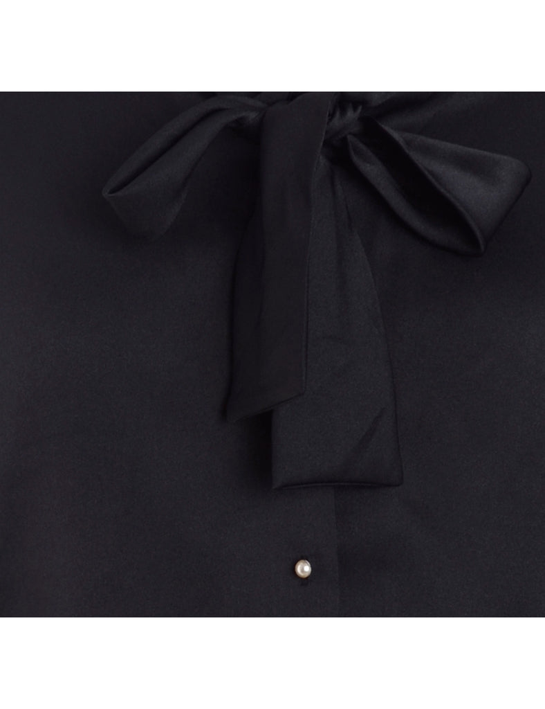 Beyond Retro Label Label Long Sleeve Silk Pussy Bow Blouse
