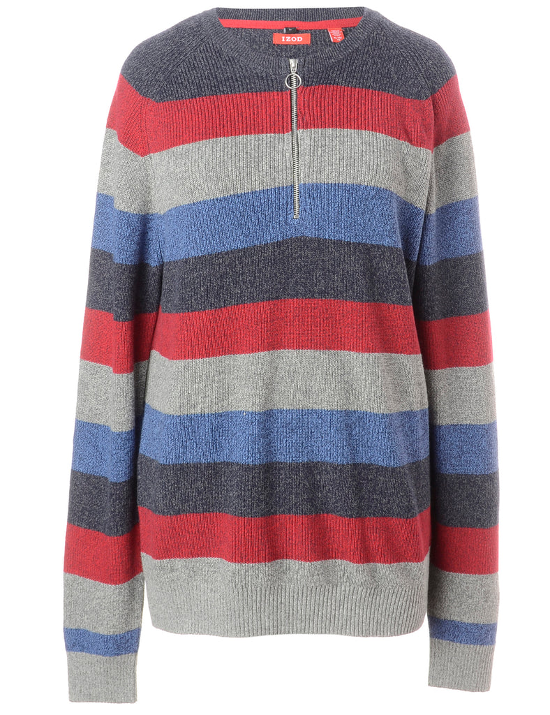 Beyond Retro Label Label Long Sleeved Zip Front Knitted Jumper