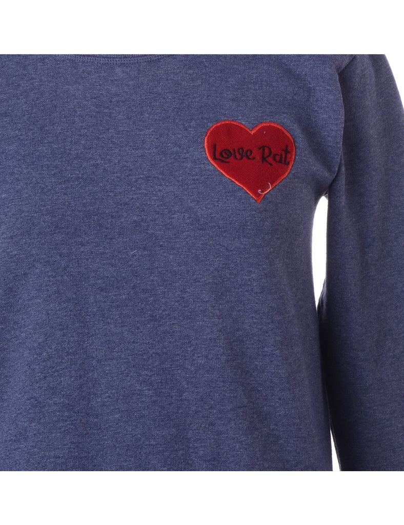 Beyond Retro Label Label Love Rat Embroidered Sweatshirt