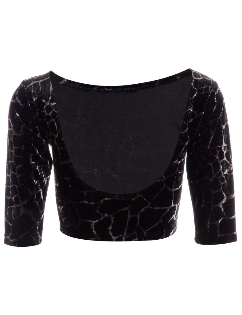 Beyond Retro Label Label Low Back Velvet Top