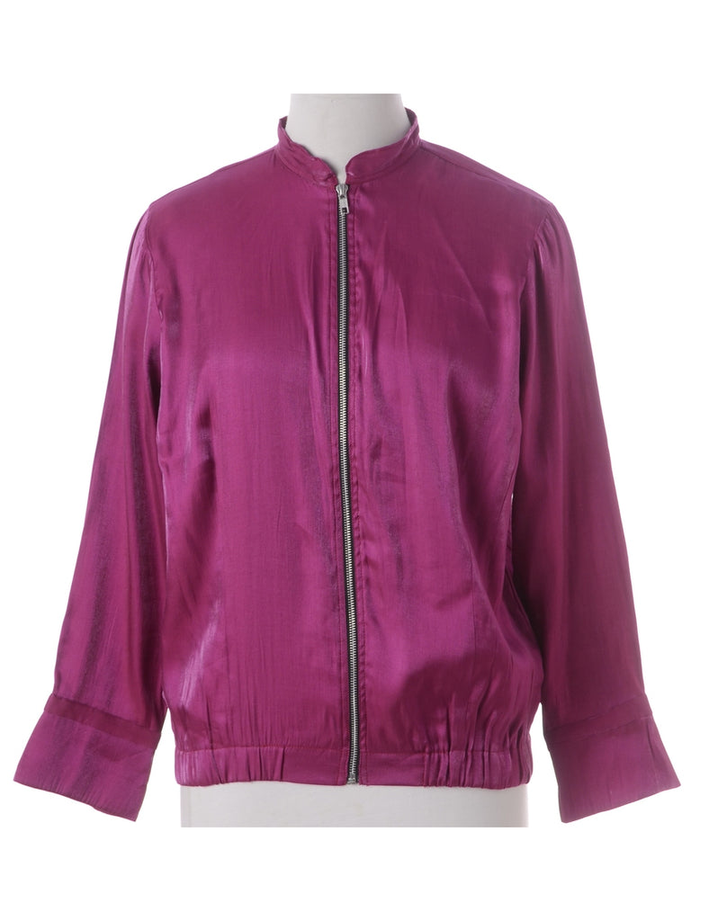 Beyond Retro Label Label Magenta Blouse Bomber