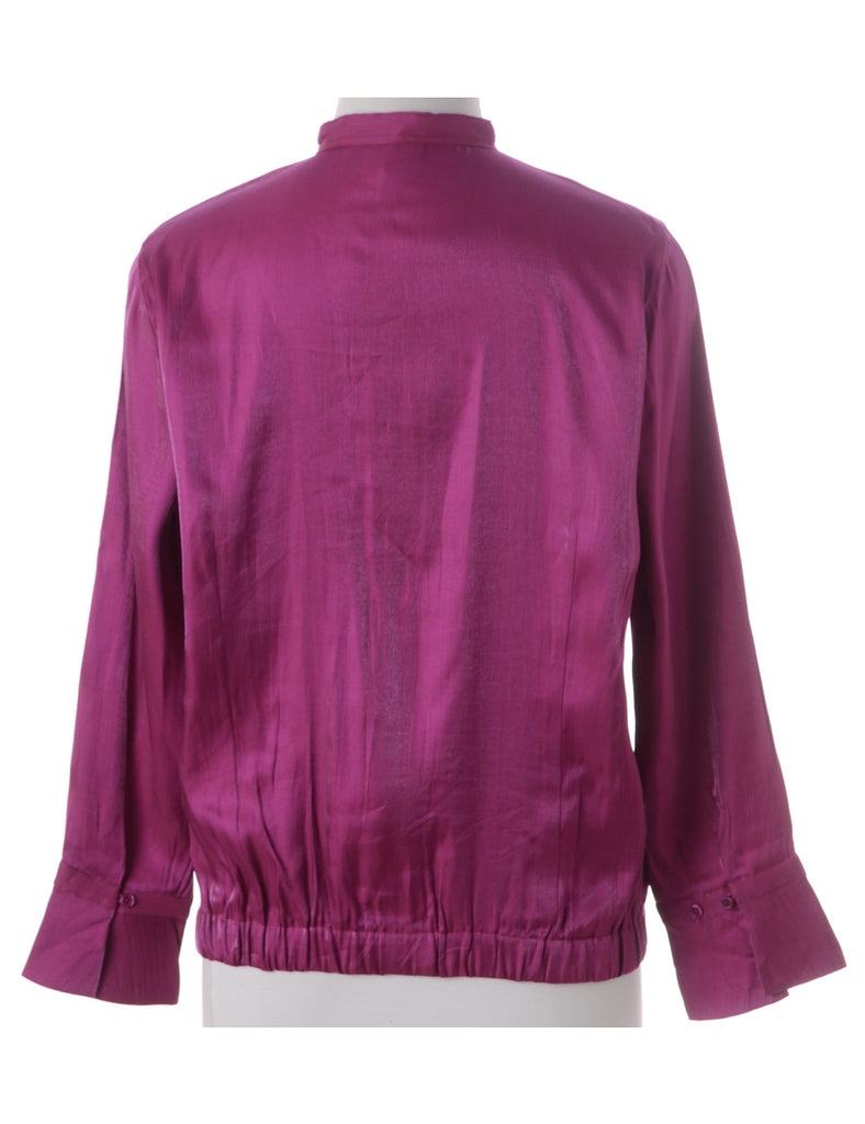 Beyond Retro Label Label Magenta Blouse Bomber