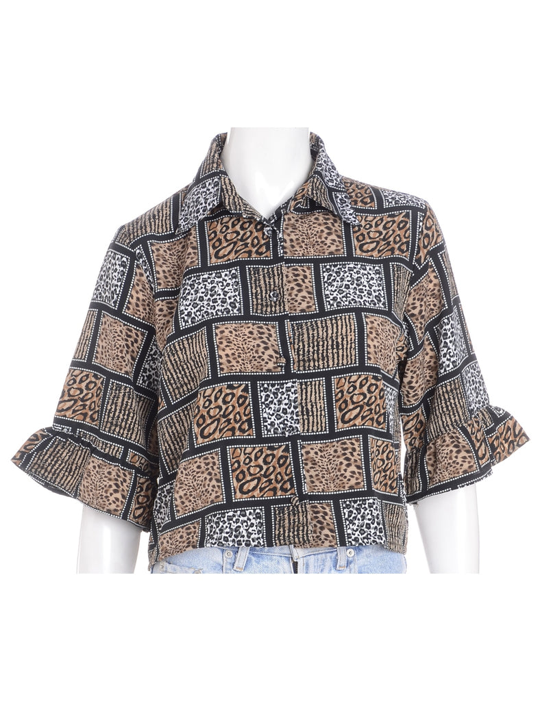 Beyond Retro Label Label Maya Bell Sleeve Cropped Blouse