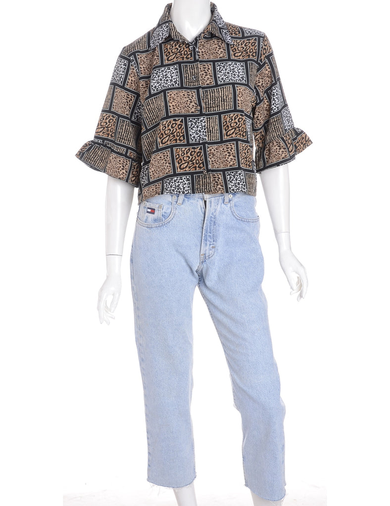 Beyond Retro Label Label Maya Bell Sleeve Cropped Blouse