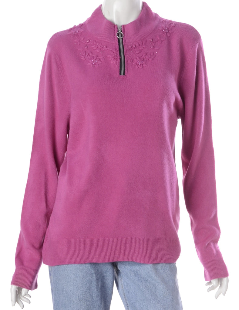 Beyond Retro Label Label Michelle Zip Through Turtle Neck