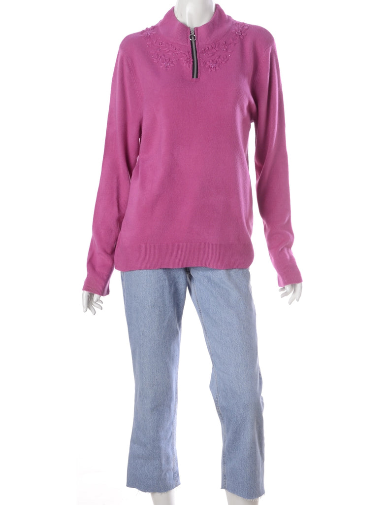 Beyond Retro Label Label Michelle Zip Through Turtle Neck
