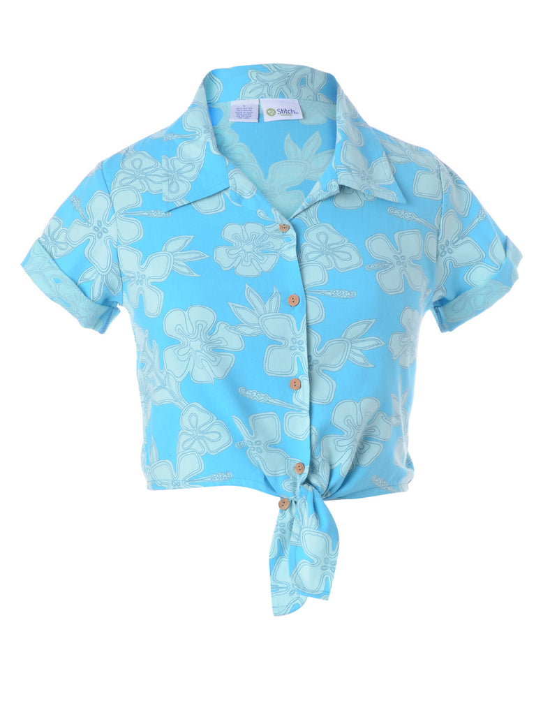 Beyond Retro Label Label Nancy Ladies Hawaiian Tie Front Shirt