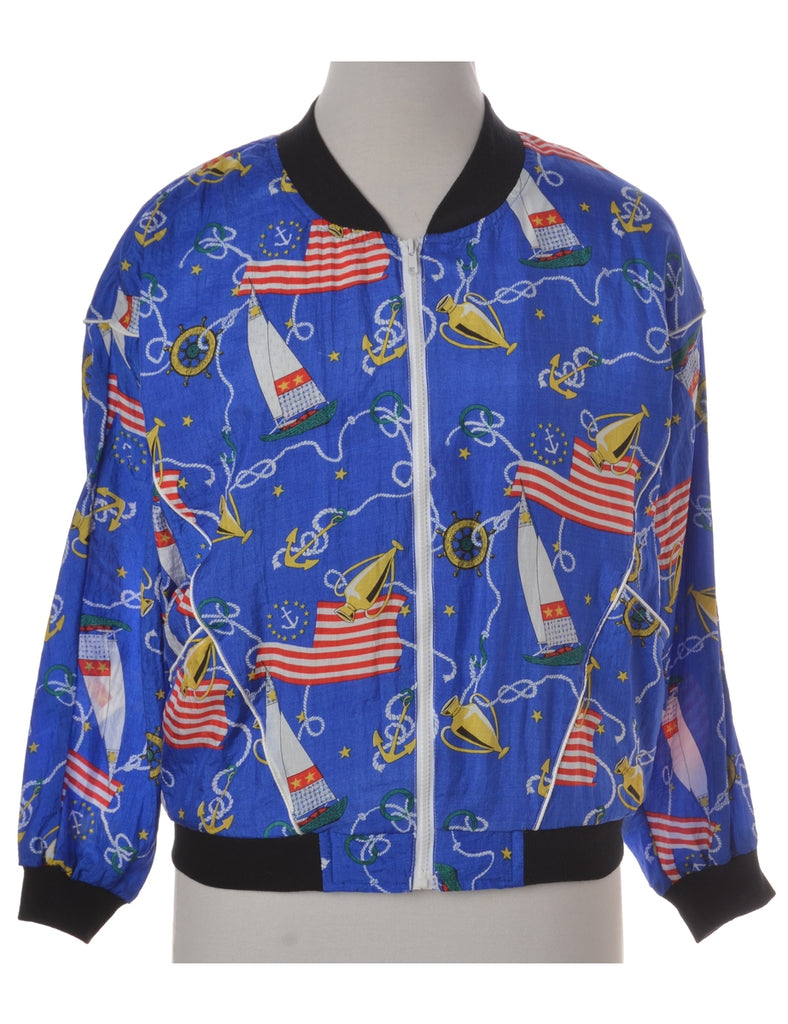 Beyond Retro Label Label Nautical Print Bomber Jacket