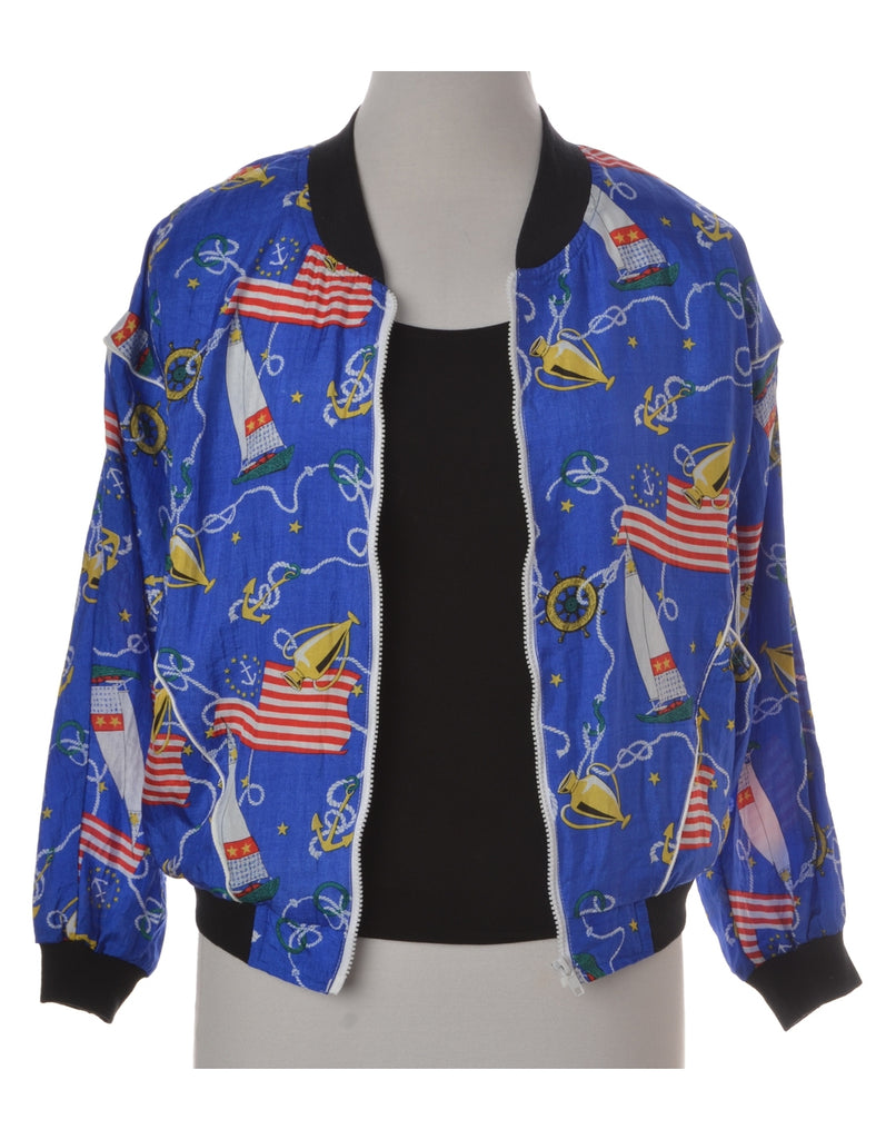 Beyond Retro Label Label Nautical Print Bomber Jacket