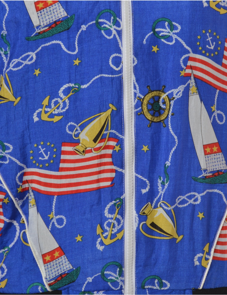 Beyond Retro Label Label Nautical Print Bomber Jacket