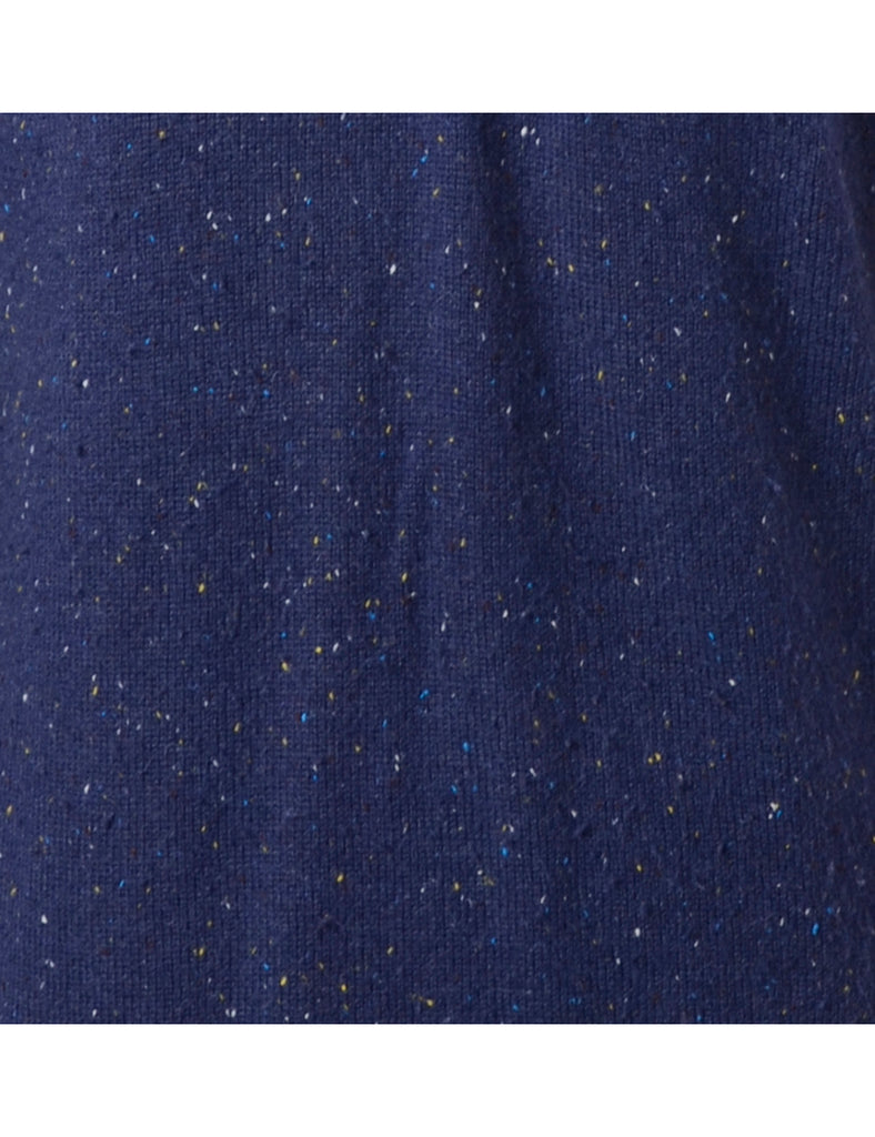 Beyond Retro Label Label Navy Lace Up Jumper