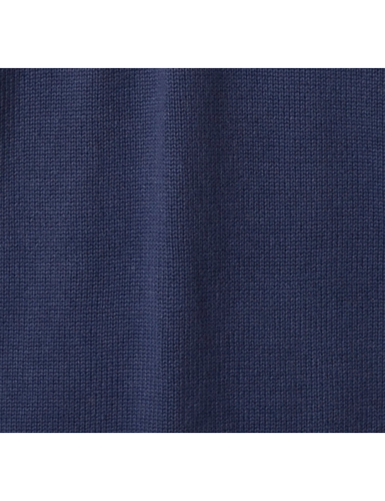 Beyond Retro Label Label Navy Lace Up Jumper