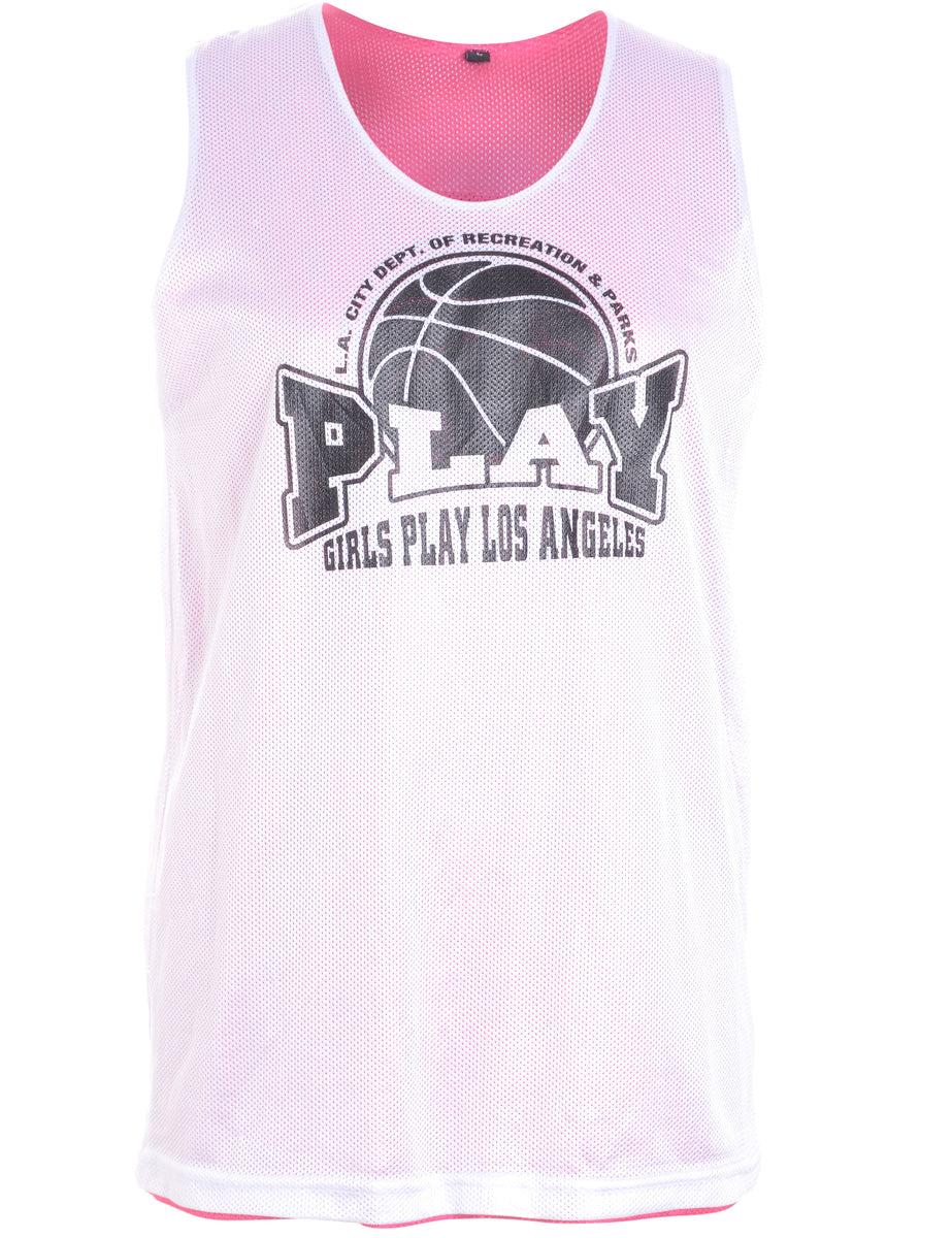 Women's Beyond Retro Label Label Oversized Basketball Jersey Dress White, L 
