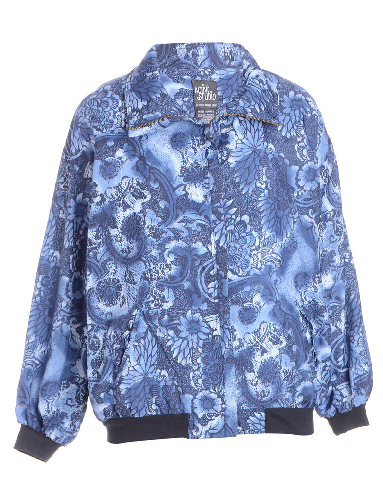 Beyond Retro Label Label Patterned Bomber Jacket