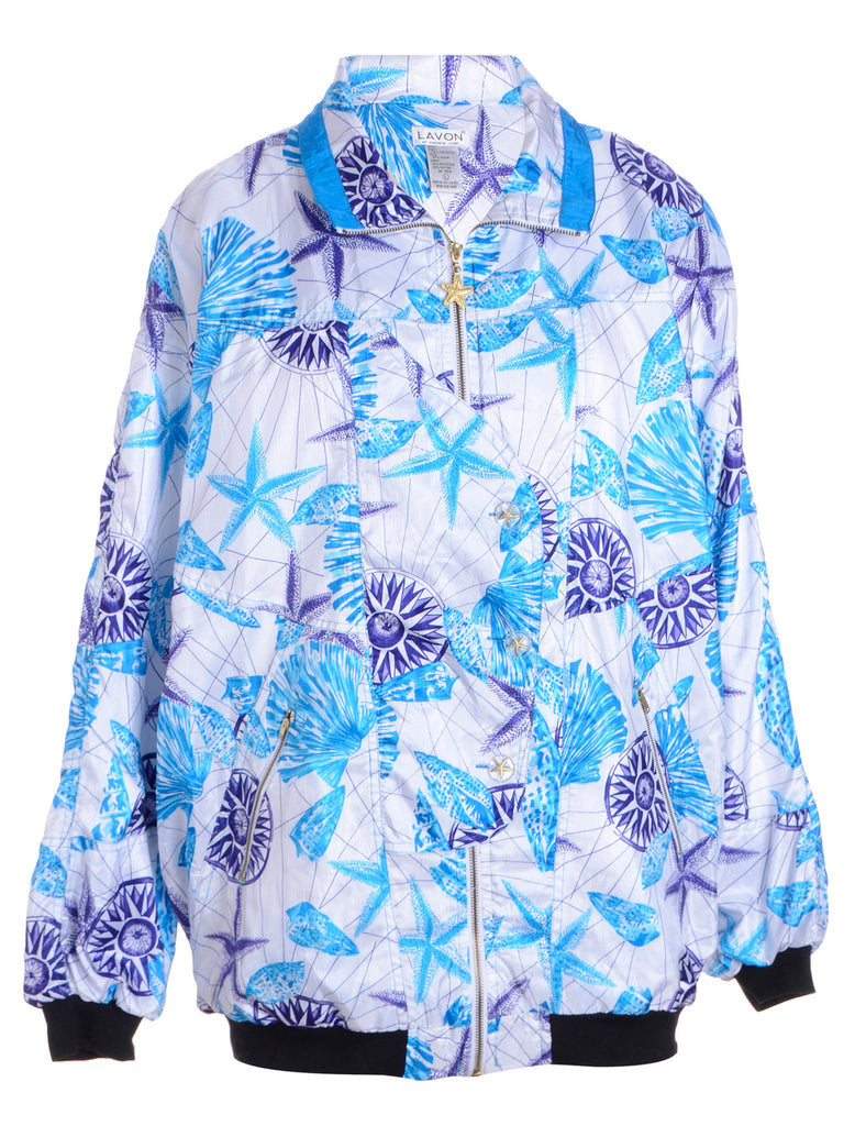 Beyond Retro Label Label Patterned Bomber Jacket