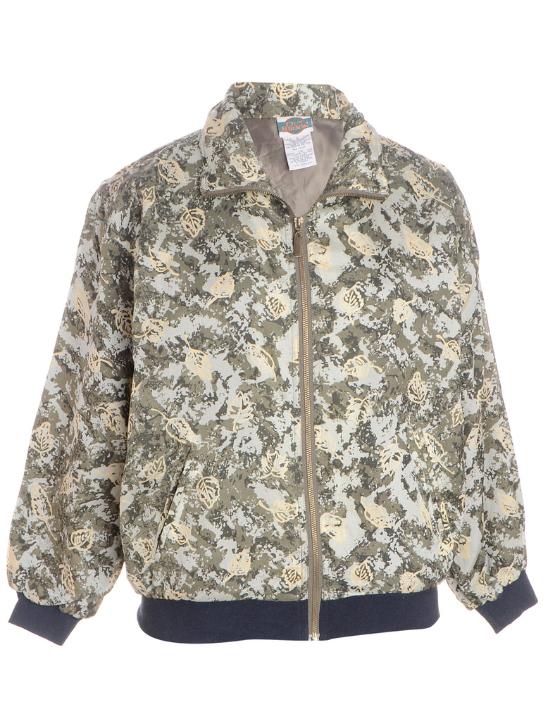 Beyond Retro Label Label Patterned Bomber Jacket