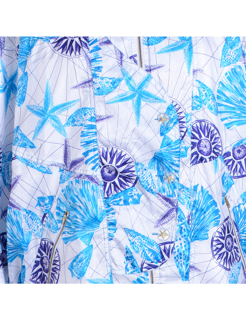 Beyond Retro Label Label Patterned Bomber Jacket