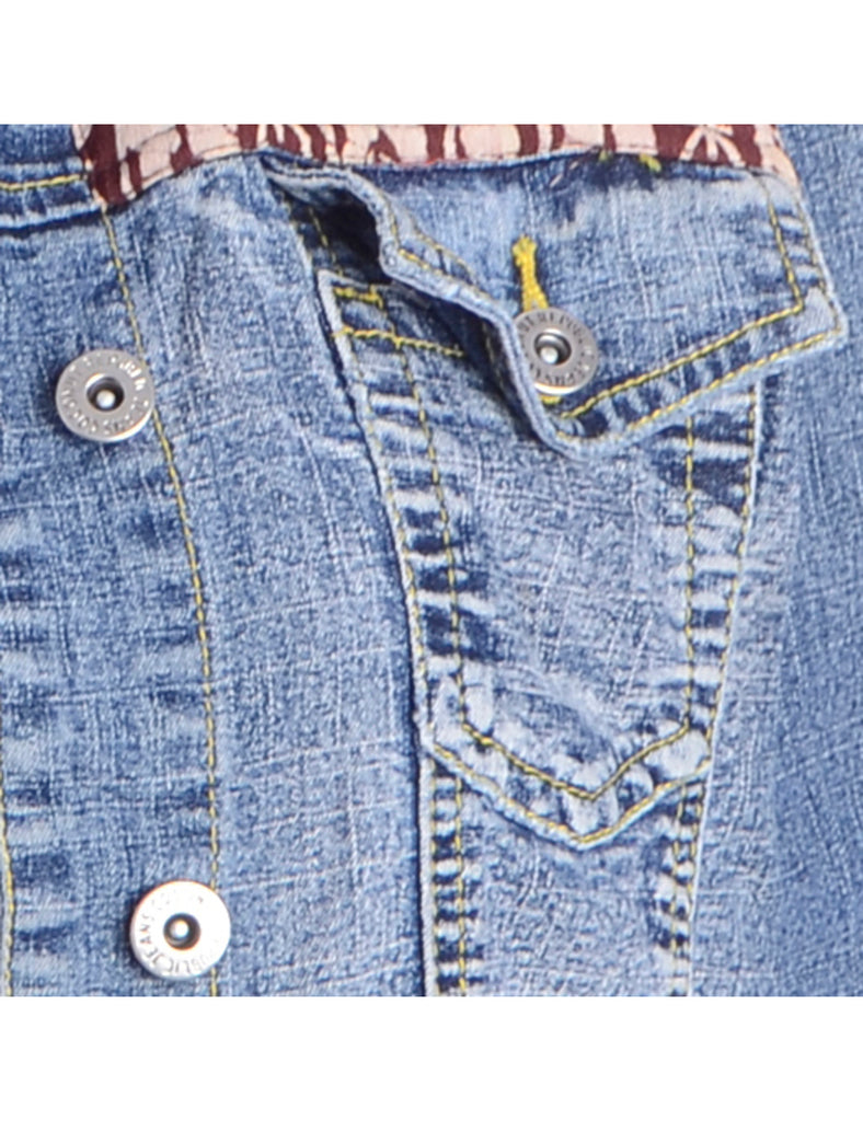 Beyond Retro Label Label Patterned Panel Denim Jacket
