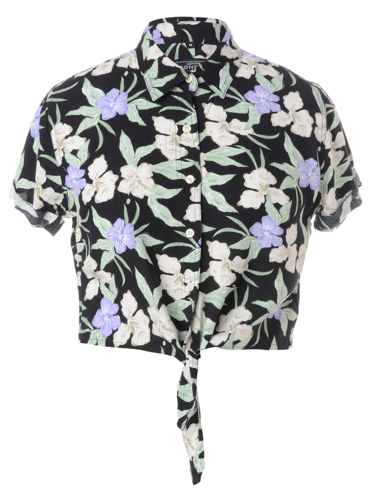Beyond Retro Label Label Peggy S/S Print Tie Blouse