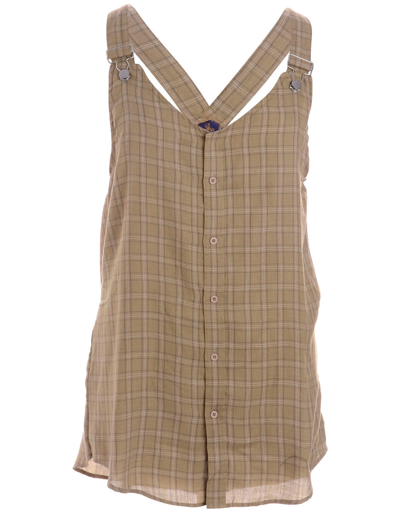 Beyond Retro Label Label Plaid Pinafore Shirt Dress