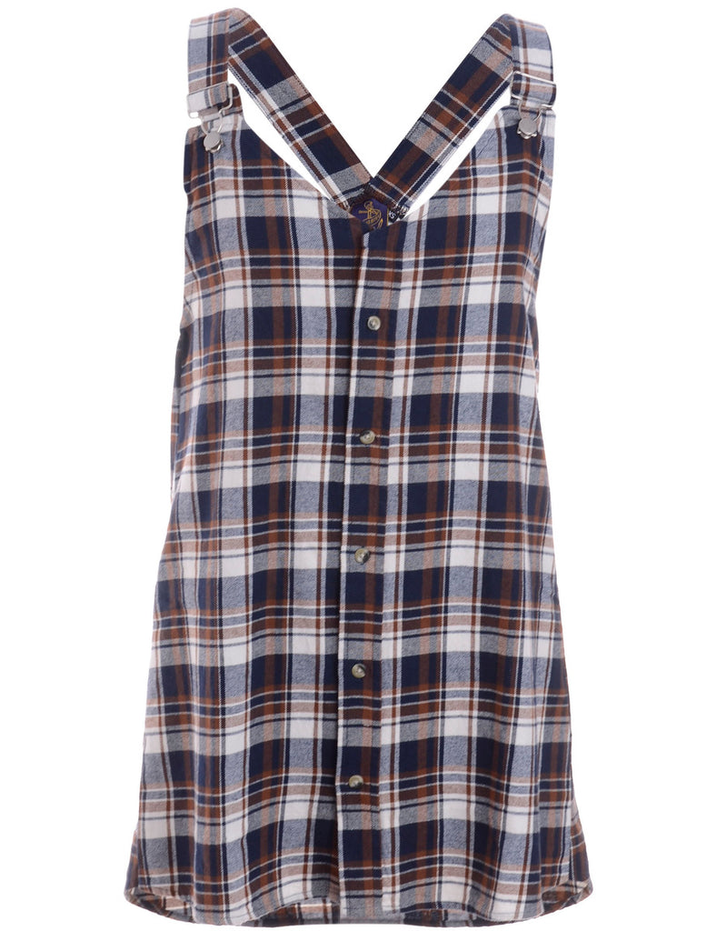 Beyond Retro Label Label Plaid Pinafore Shirt Dress