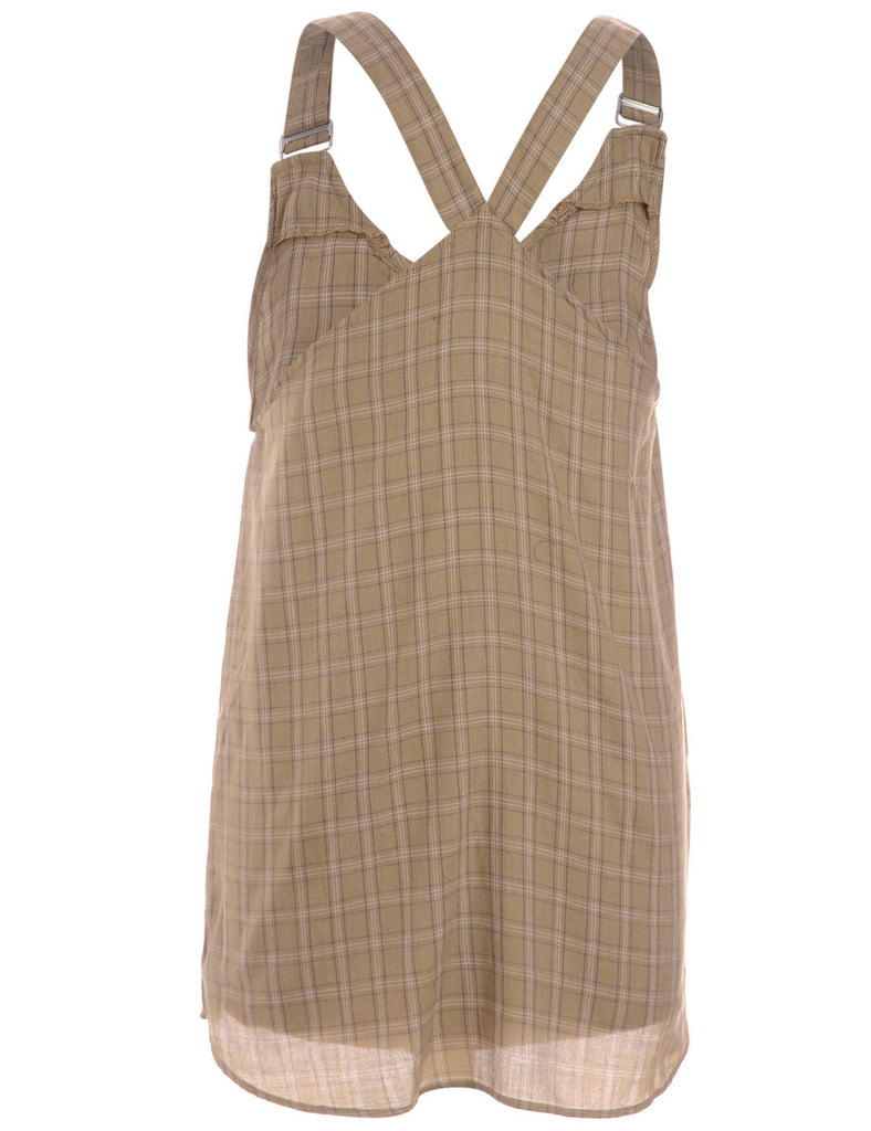 Beyond Retro Label Label Plaid Pinafore Shirt Dress