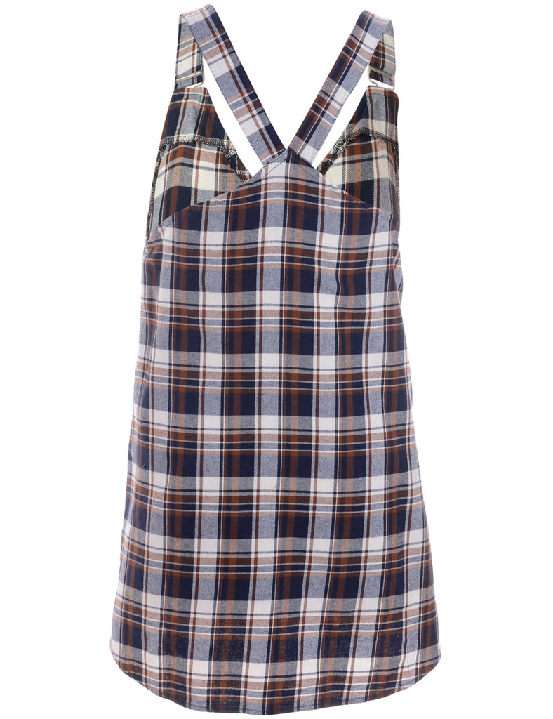Beyond Retro Label Label Plaid Pinafore Shirt Dress