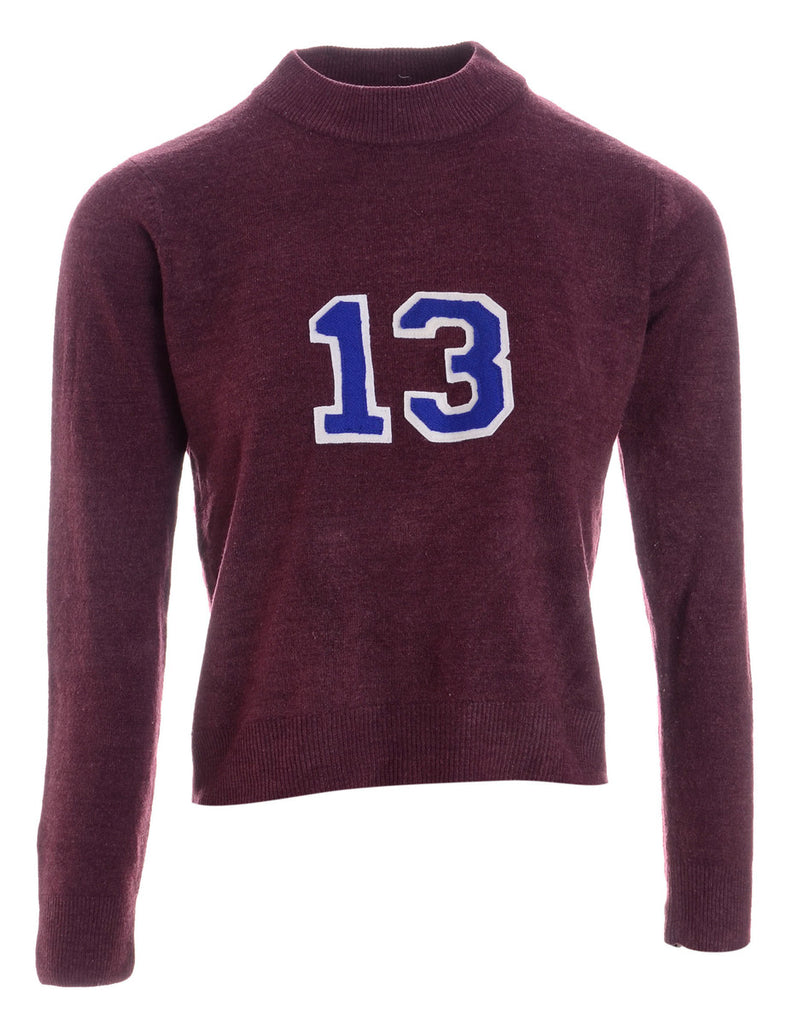 Beyond Retro Label Label Plum Varsity Knit