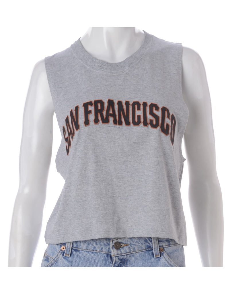 Beyond Retro Label Label Polly Cropped Sports T Vest
