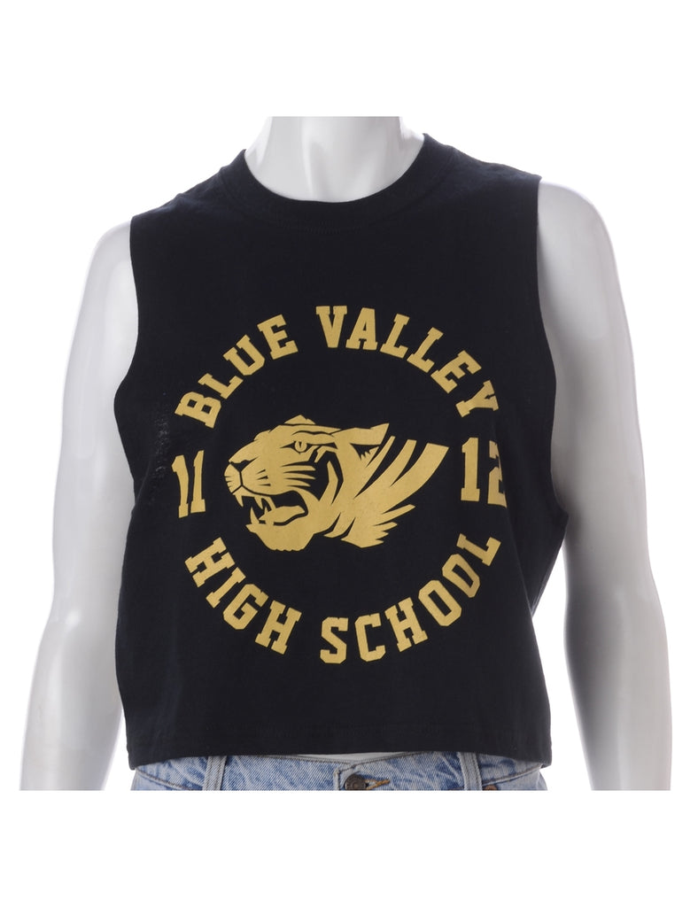 Beyond Retro Label Label Polly Cropped Sports T Vest