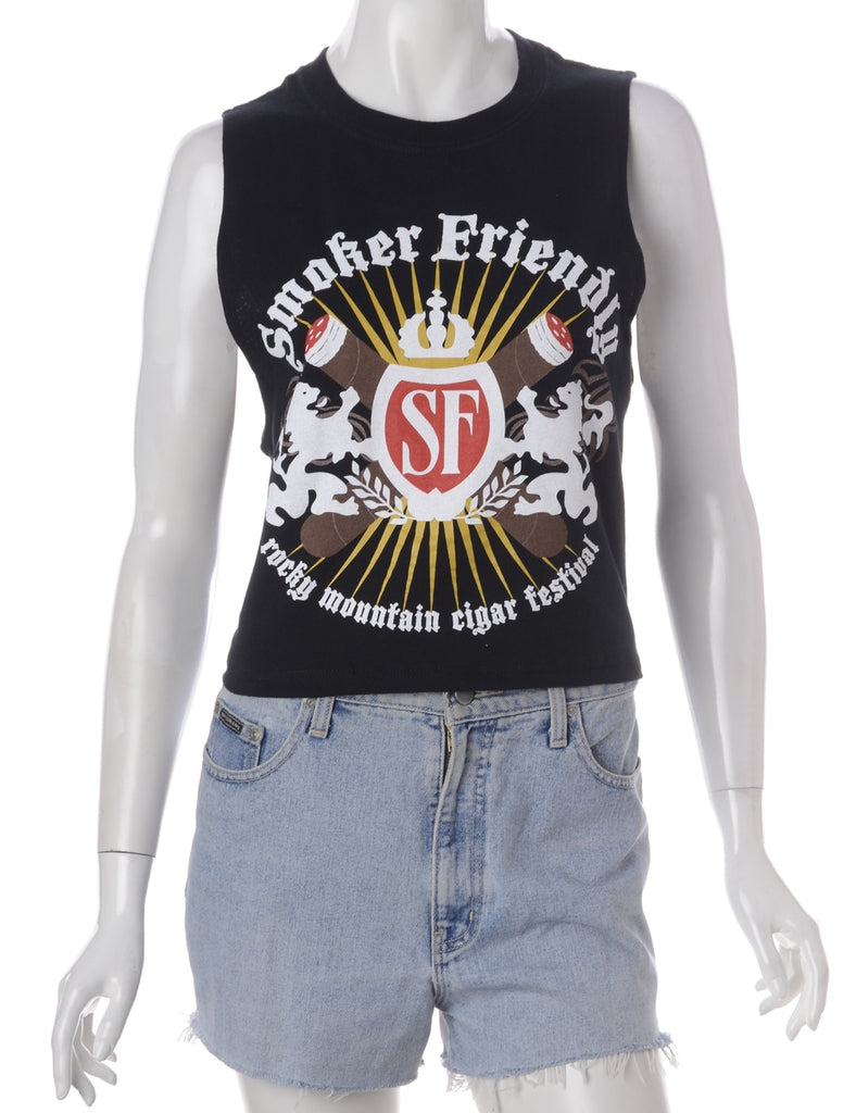 Beyond Retro Label Label Polly Cropped Sports T Vest