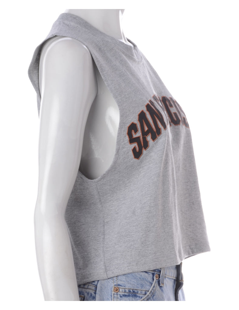 Beyond Retro Label Label Polly Cropped Sports T Vest