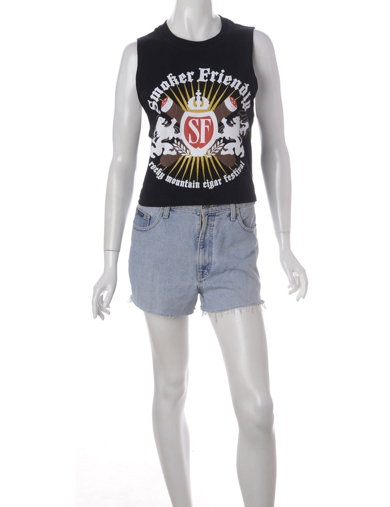 Beyond Retro Label Label Polly Cropped Sports T Vest