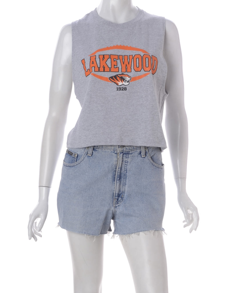 Beyond Retro Label Label Polly Cropped Sports T Vest