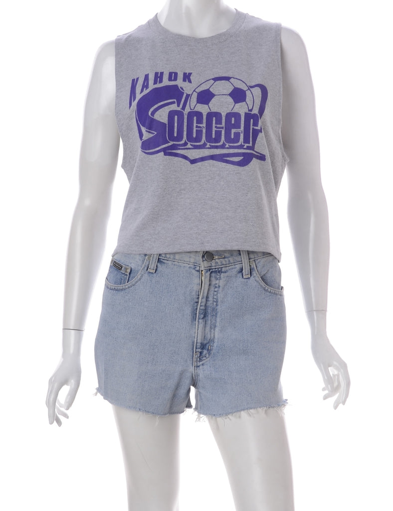 Beyond Retro Label Label Polly Cropped Sports T Vest