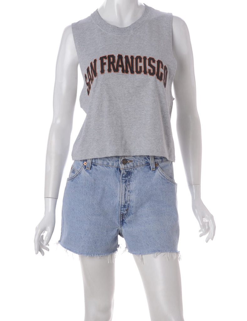 Beyond Retro Label Label Polly Cropped Sports T Vest