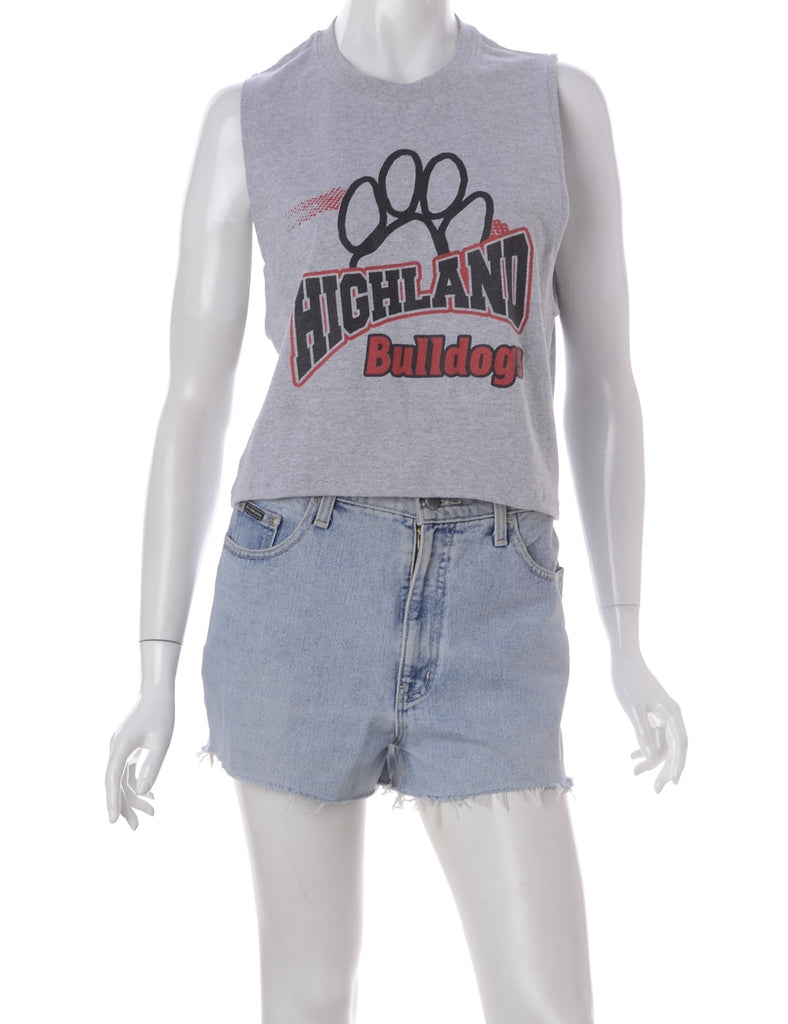 Beyond Retro Label Label Polly Cropped Sports T Vest