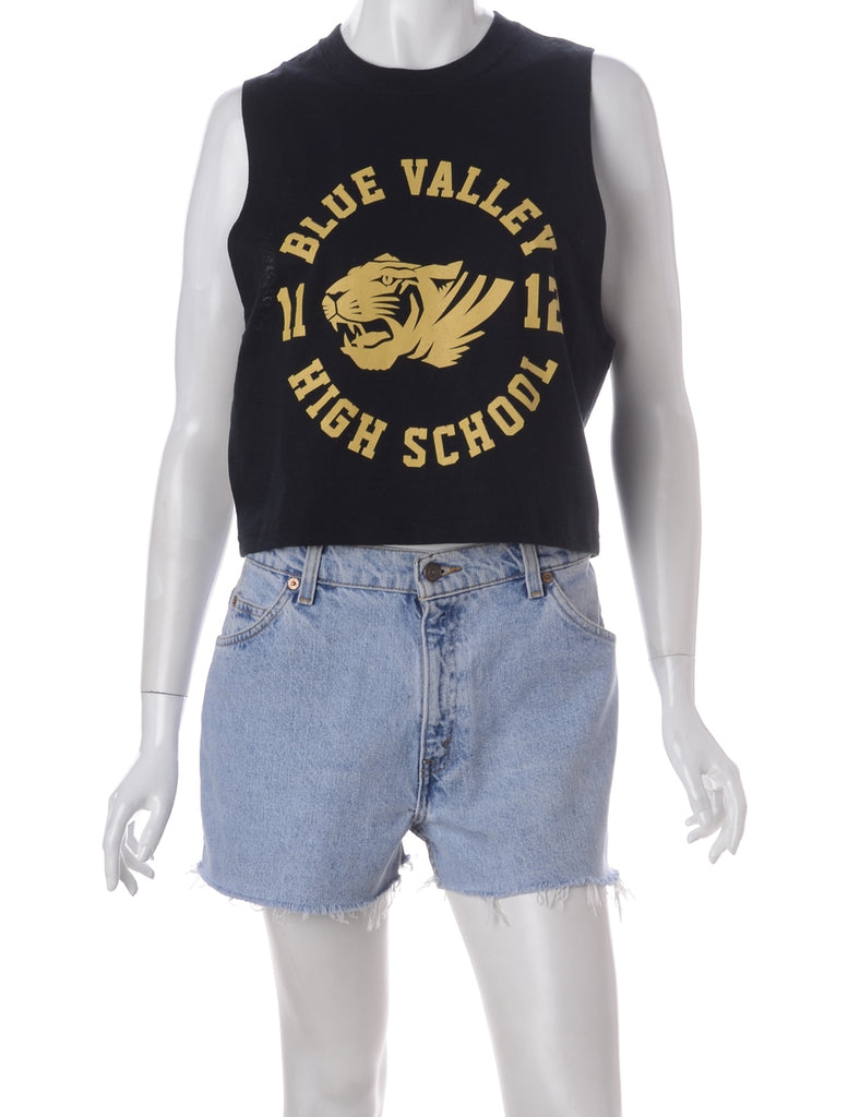 Beyond Retro Label Label Polly Cropped Sports T Vest