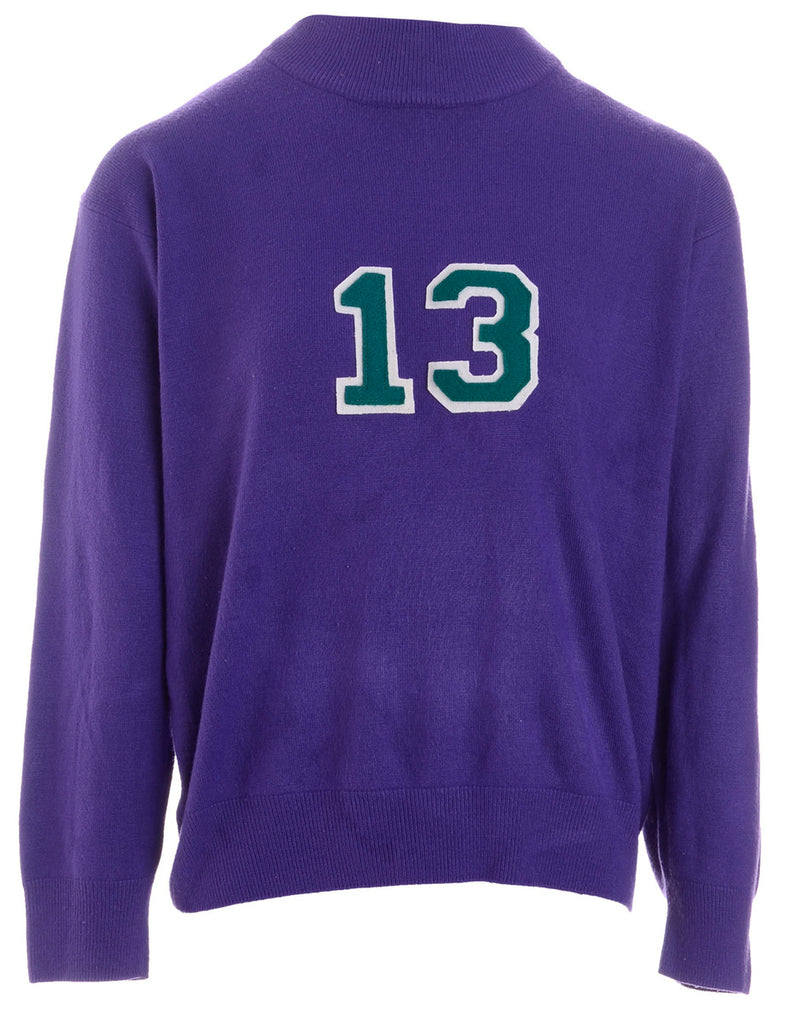 Beyond Retro Label Label Purple Varsity Knit