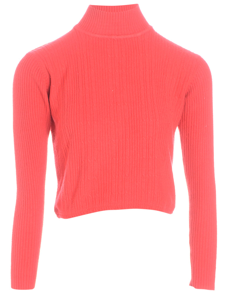 Beyond Retro Label Label Red Cropped Ribbed Knit