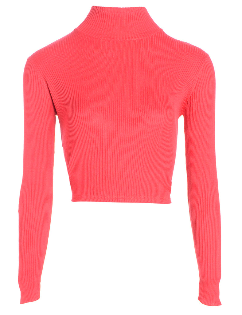 Beyond Retro Label Label Red Cropped Ribbed Knit