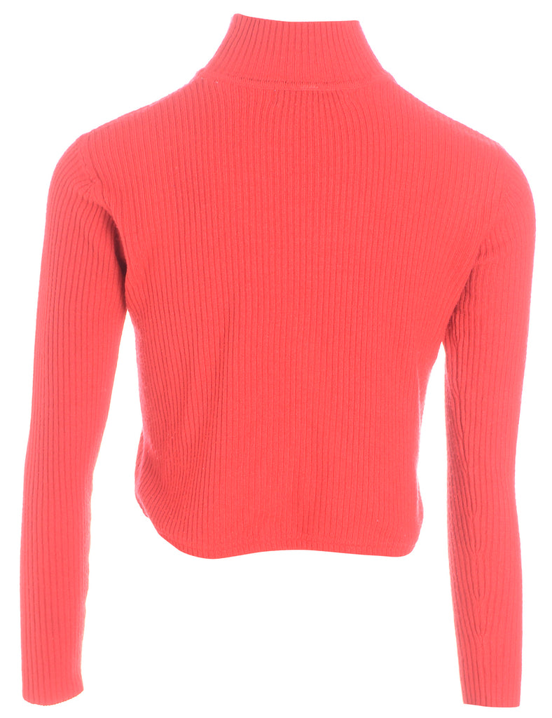 Beyond Retro Label Label Red Cropped Ribbed Knit
