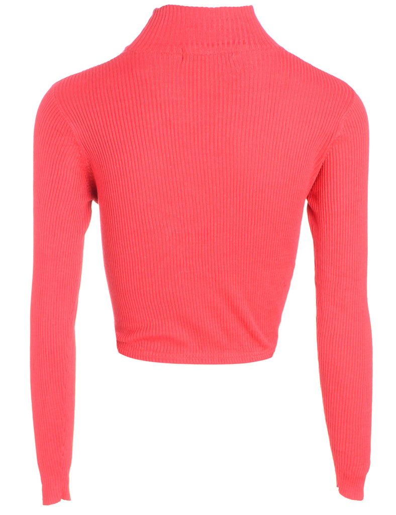 Beyond Retro Label Label Red Cropped Ribbed Knit