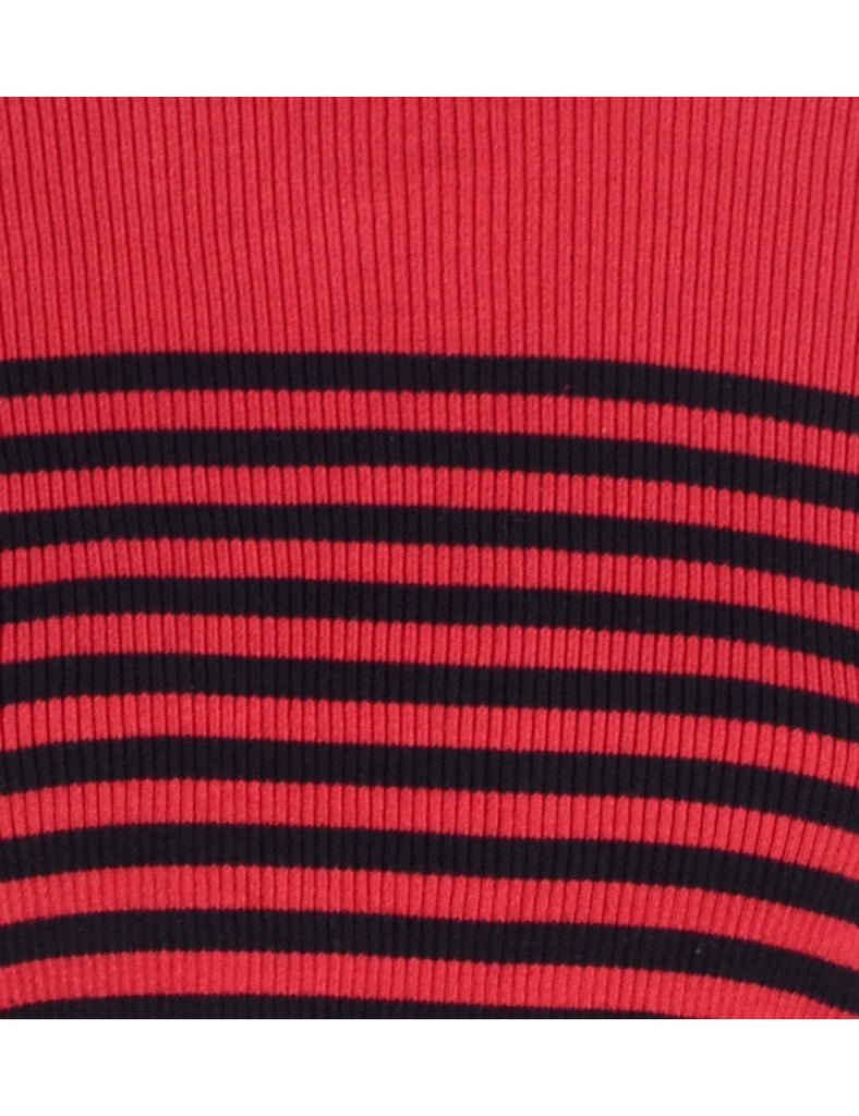 Beyond Retro Label Label Red Cropped Ribbed Knit