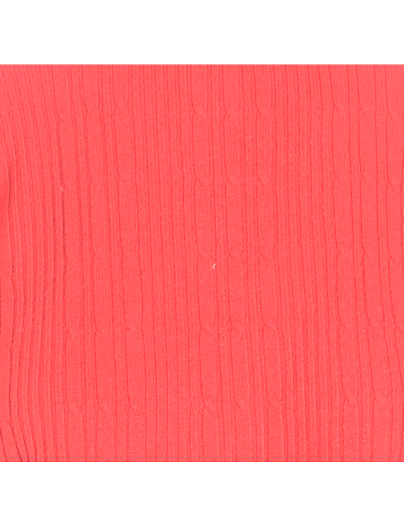 Beyond Retro Label Label Red Cropped Ribbed Knit