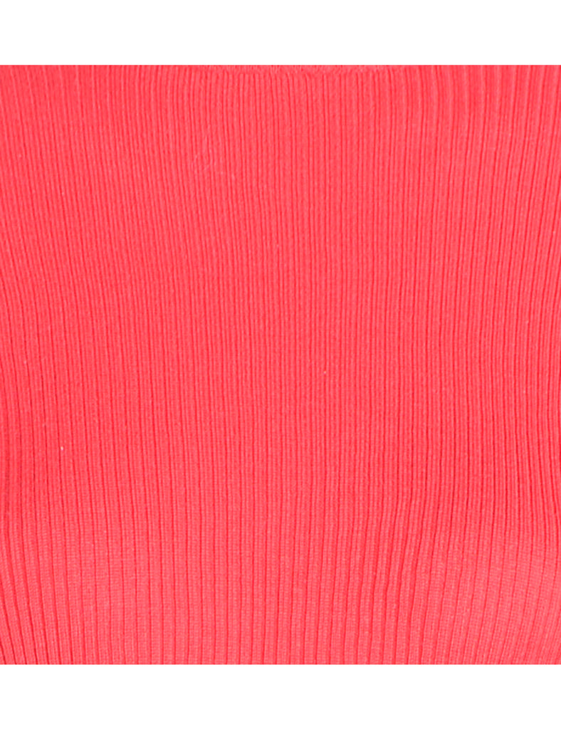 Beyond Retro Label Label Red Cropped Ribbed Knit